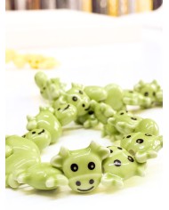 İpe Dizili Seramik Boncuk Yeşil İnek 19mm