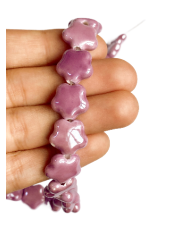 İpe Dizili Seramik Boncuk Mor Yıldız 14mm