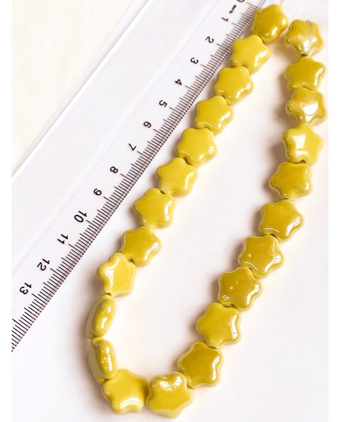 İpe Dizili Seramik Boncuk Mor Yıldız 14mm