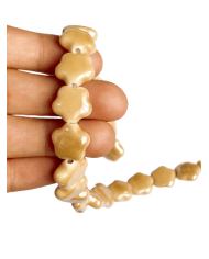 İpe Dizili Seramik Boncuk Krem Yıldız 14mm