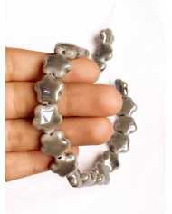 İpe Dizili Seramik Boncuk Gri Yıldız 14mm