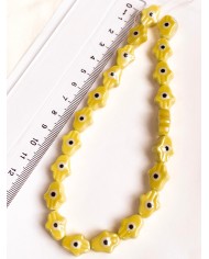 İpe Dizili Seramik Boncuk Yeşil Hamsa El 15mm