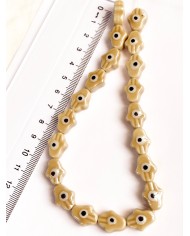 İpe Dizili Seramik Boncuk Krem Hamsa El 15mm