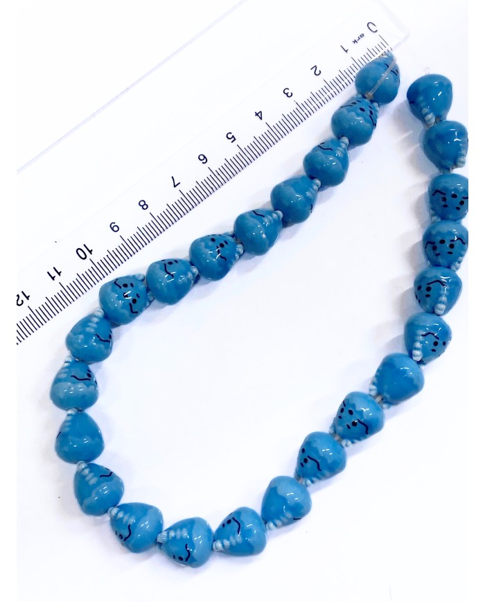 İpe Dizili Seramik Boncuk Mavi Tavşan 14mm
