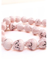 İpe Dizili Seramik Boncuk Pembe Tavşan 14mm