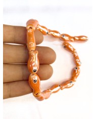 İpe Dizili Seramik Boncuk Turuncu Balık 19mm