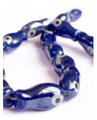 İpe Dizili Seramik Boncuk Lacivert Balık 19mm