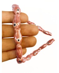 İpe Dizili Seramik Boncuk Pembe Balık 19mm