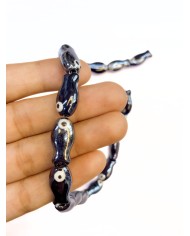 İpe Dizili Seramik Boncuk Siyah Balık 19mm