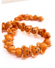 İpe Dizili Seramik Boncuk Turuncu Fare 12mm