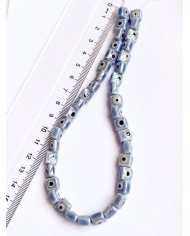 İpe Dizili Seramik Boncuk Mavi Nazar Boncuklu Küp 8mm