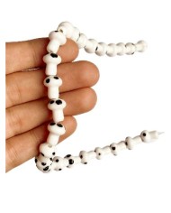 İpe Dizili Seramik Boncuk Beyaz Mantar 14mm