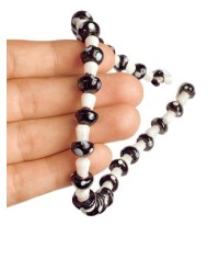 İpe Dizili Seramik Boncuk Siyah Mantar 14mm