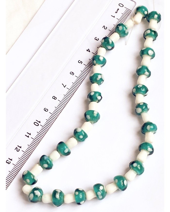 İpe Dizili Seramik Boncuk Sarı Mantar 14mm