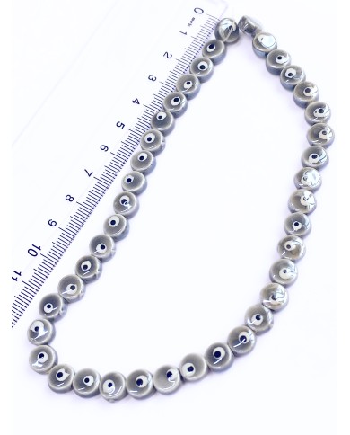 İpe Dizili Seramik Boncuk Yeşil Nazar Boncuğu Yuvarlak 7mm