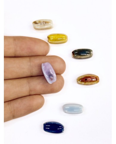 Seramik Boncuk Mor Uzun Boncuk 15mm