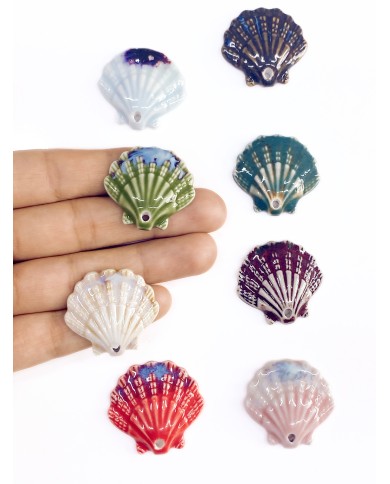 Seramik Boncuk Beyaz İstiridye 29mm