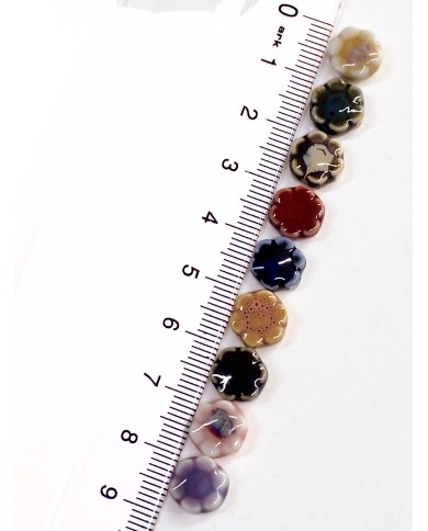 Seramik Boncuk Yeşil Mini Çiçek 10mm