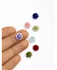 Seramik Boncuk Mor Mini Çiçek 10mm