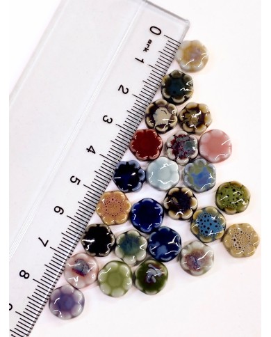 Seramik Boncuk Yeşil Mini Çiçek 10mm