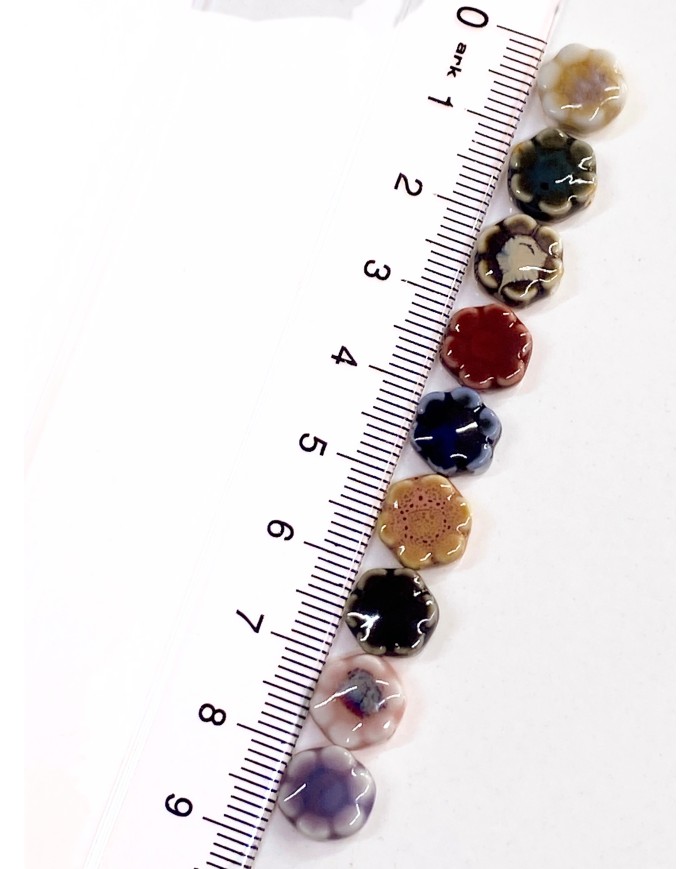 Seramik Boncuk Yeşil Mini Çiçek 10mm