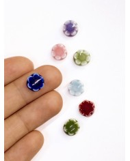 Seramik Boncuk Lacivert Mini Çiçek 10mm