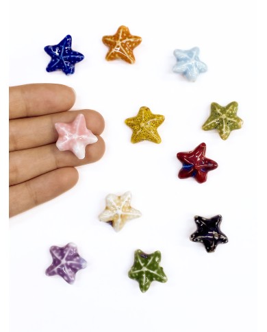 Seramik Boncuk Pembe Deniz Yıldızı 21mm