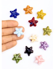 Seramik Boncuk Mavi Deniz Yıldızı 21mm