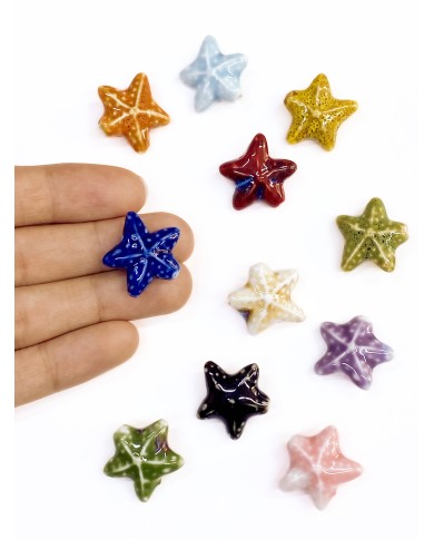 Seramik Boncuk Lacivert Deniz Yıldızı 21mm