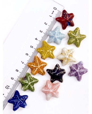 Seramik Boncuk Mor Deniz Yıldızı 21mm