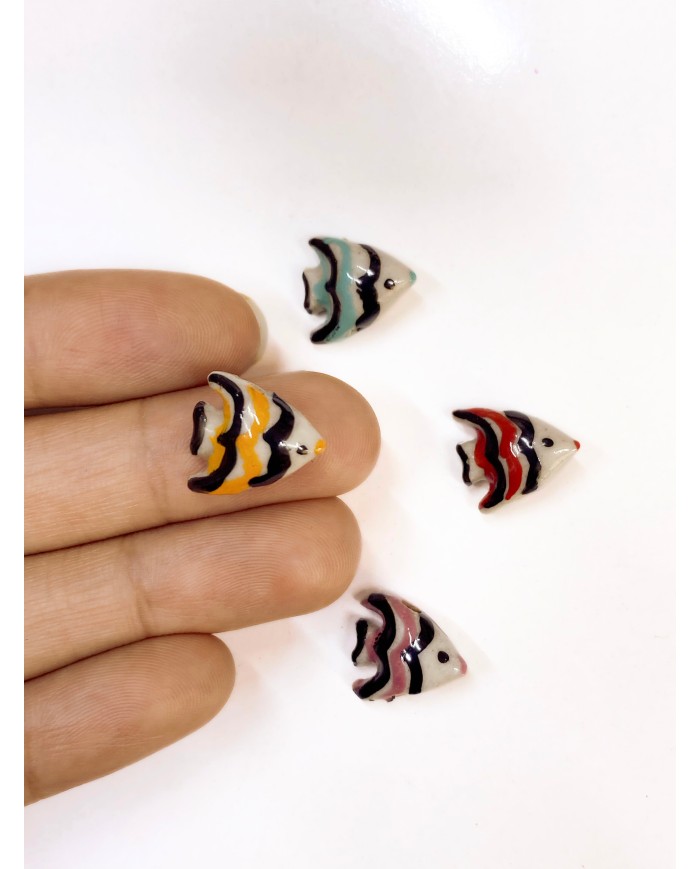 Seramik Boncuk Turuncu Mini Balık 14mm