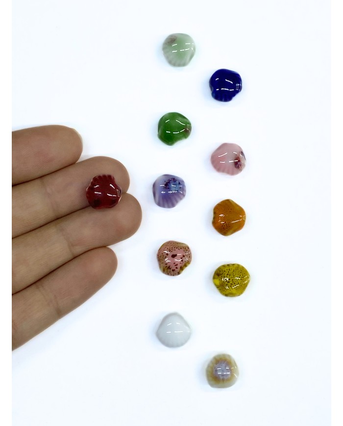 Seramik Boncuk Kırmızı Deniz Kabuğu 10mm