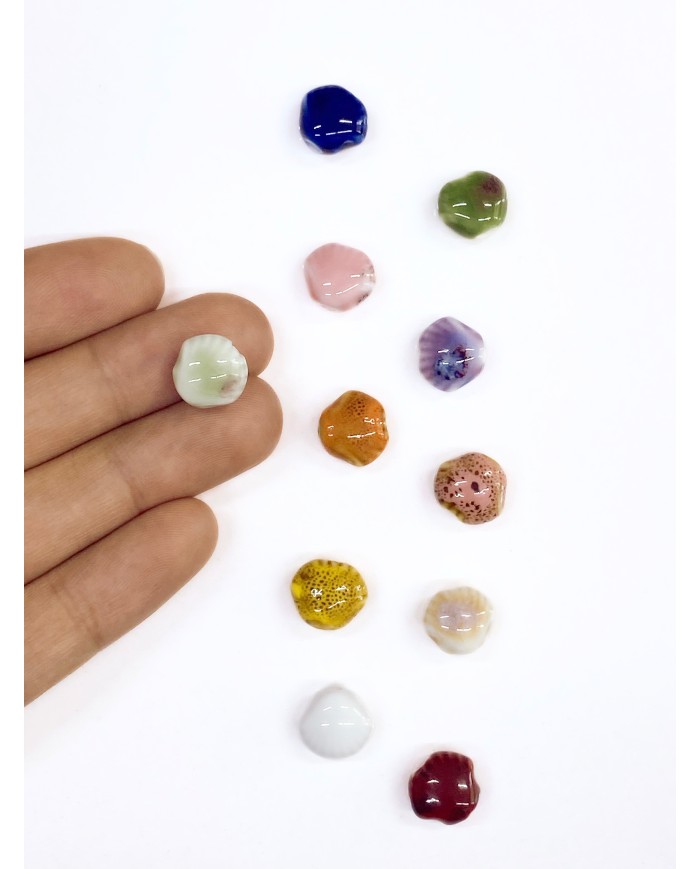 Seramik Boncuk Beyaz Deniz Kabuğu 10mm