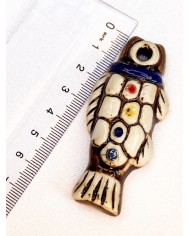 Seramik Boncuk Çiçekli Balık 65mm - 1 Adet