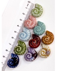 Seramik Boncuk Salyangoz Kabuğu Yeşil 20mm