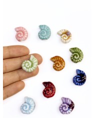 Seramik Boncuk Salyangoz Kabuğu Yeşil 21mm