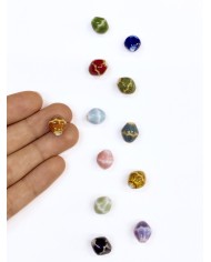 Seramik Boncuk Kahverengi Köşeli Boncuk 12mm