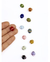 Seramik Boncuk Kırmızı Köşeli Boncuk 12mm