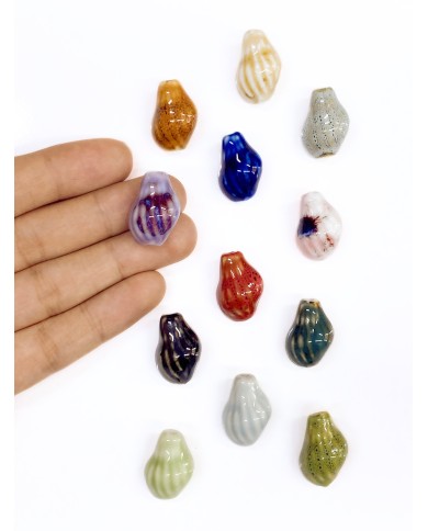 Seramik Boncuk Huni Deniz Kabuğu 21mm