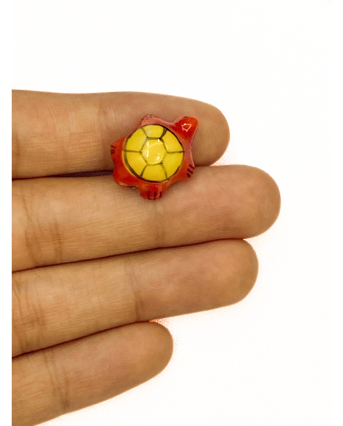 Seramik Boncuk Kırmızı Kaplumbağa 20mm