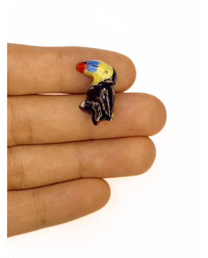 Seramik Boncuk Siyah Papağan 22mm