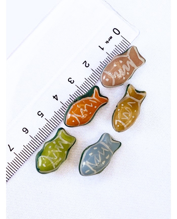 Seramik Boncuk Yeşil Balık 18mm