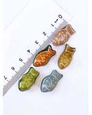 Seramik Boncuk Yeşil Balık 18mm