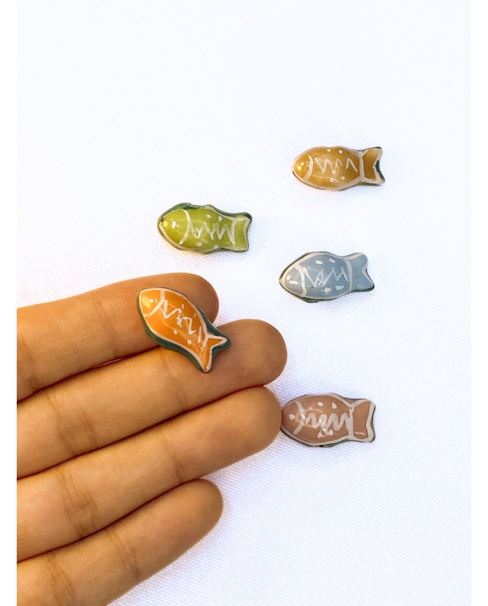 Seramik Boncuk Turuncu Balık 18mm