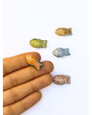 Seramik Boncuk Turuncu Balık 18mm