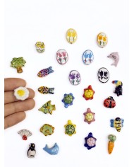 Seramik Boncuk Çizgili Mini Balık 18mm