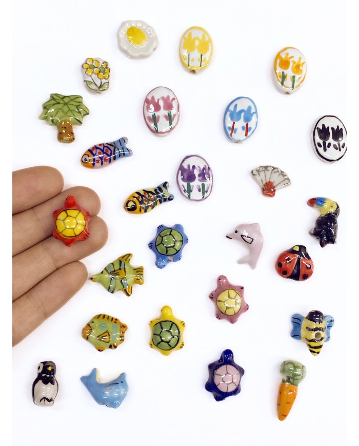 Seramik Boncuk Mavi Yunus 16mm