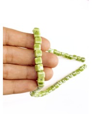 İpe Dizili Seramik Boncuk Yeşil Küp 7m