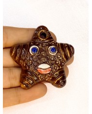 Seramik Boncuk Kahverengi Yüzlü Yıldız 53mm - 1 Adet