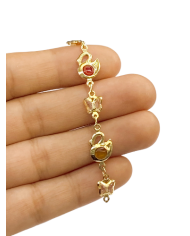 Cam Taşlı Kuyumcu Zinciri Altın Renkli Kare 5mm - 1m